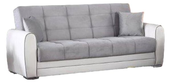 Divano letto design bianco e grigio 220x84cm - Dike