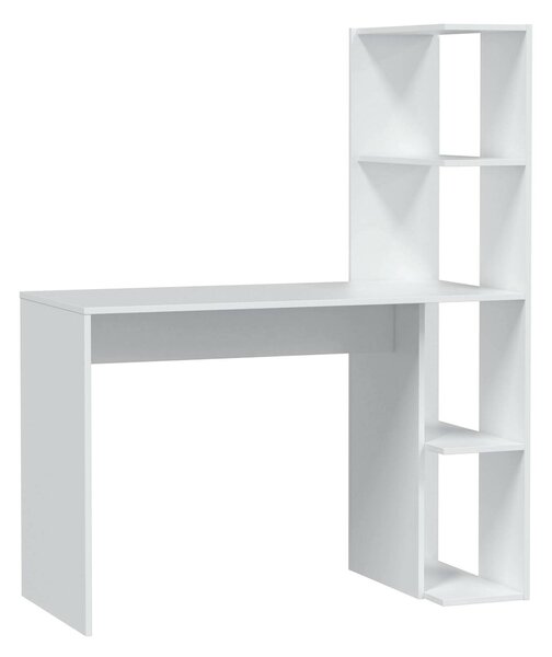 Scrivania lineare bianca 110x50cm con libreria - Abba