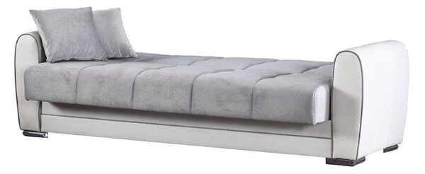 Divano letto design bianco e grigio 220x84cm - Dike