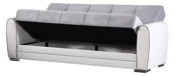 Divano letto design bianco e grigio 220x84cm - Dike