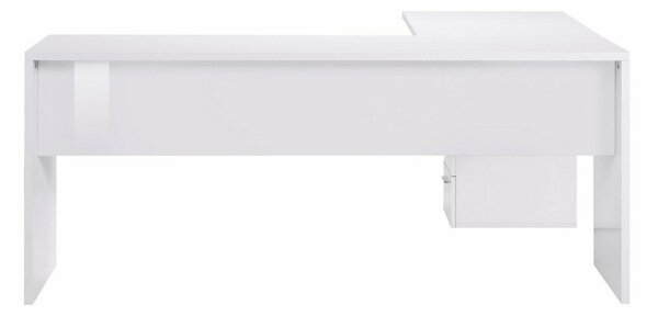 Scrivania angolare bianca lucida 180x60cm da ufficio - Ascuby