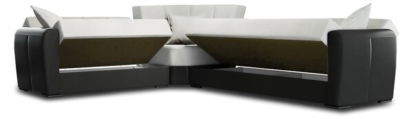 Divano letto compatto nero e grigio 305x238cm - Gaillardia