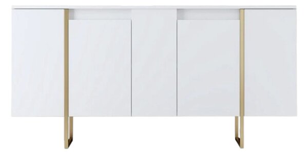 Credenza bianca e oro elegante 160x35x80h cm 4 ante - Arta