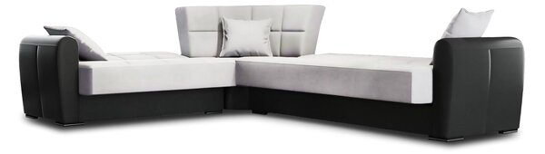 Divano letto compatto nero e grigio 305x238cm - Gaillardia