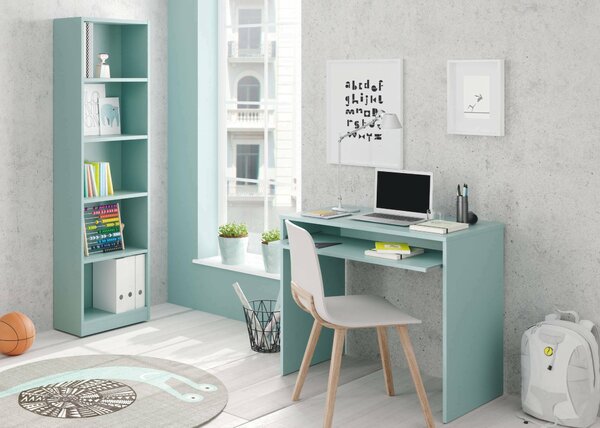 Libreria in legno verde acqua 52x180h cm - Artico
