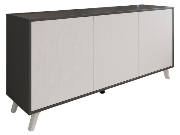 Credenza antracite e bianca 153x39x72h cm 3 ante - Annina