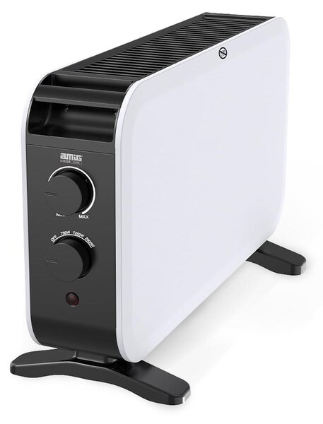 Stufa a convezione da 2000 W, 3 livelli di potenza, termostato, colore bianco