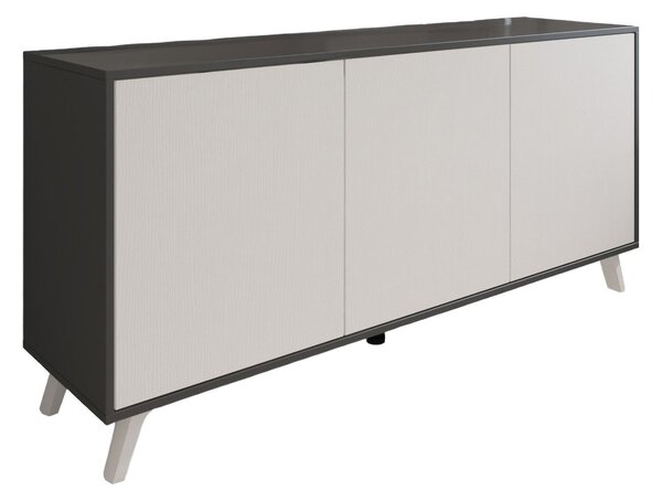 Credenza antracite e bianca 153x39x72h cm 3 ante - Annina