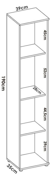 Armadio legno bagno 39x190h cm - Arrow