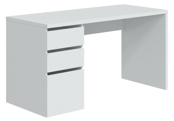 Scrivania lineare bianca 138x60cm con 3 cassetti - Alko