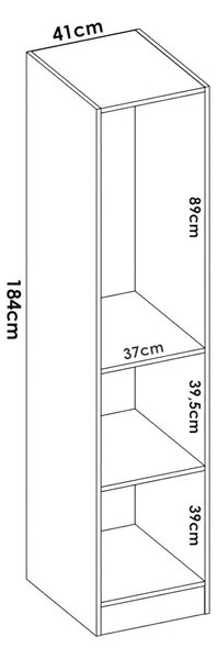 Guardaroba 1 anta\ bianco slim 40x184h cm - Nxy