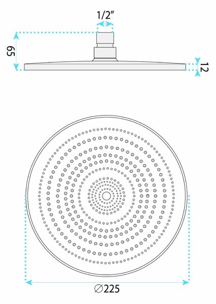 Soffione doccia rotondo REA JS-021 Gold