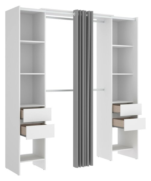 Guardaroba apertura a tenda bianco e grigio 180x205h cm - Era