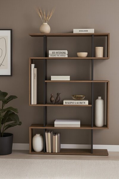 Libreria salvaspazio quercia e antracite 110x161h cm - Agamermis