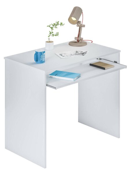 Scrivania Bianco un Ripiano Supporto pc 90x54x79h cm, Colore Ripiano Bianco - Ajeje