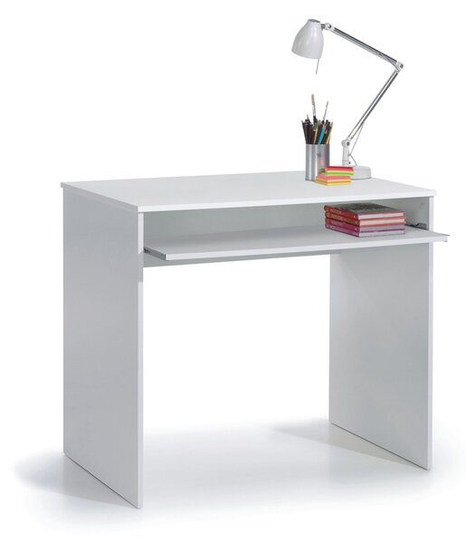 Scrivania Bianco un Ripiano Supporto pc 90x54x79h cm, Colore Ripiano Bianco - Ajeje