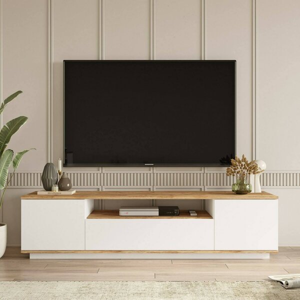 Mobile TV quercia e bianco 180x44x44h cm 3 ante - Asellina