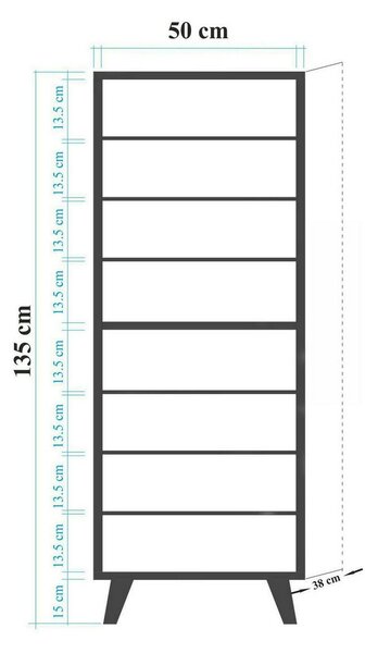 Scarpiera design legno e multicolore 50x135h cm in legno - Giadeite