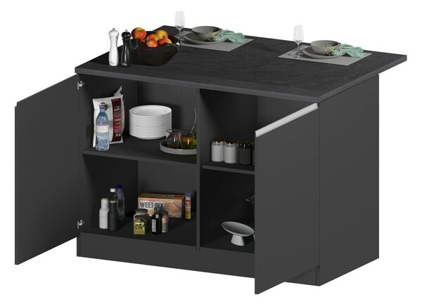 Isola cucina economica 125x90x90h cm antracite e ardesia - Analiza