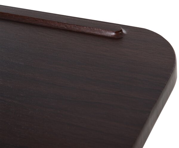 HOMCOM Tavolino Ausiliario con Ruote per Divano e Letto Altezza Regolabile e Struttura in Acciaio 77x40x76-100 cm Noce Scuro | Aosom Italy