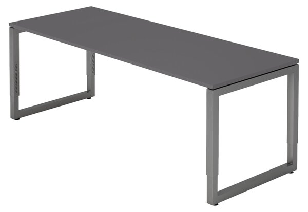 Scrivania della serie "R" di bümö: finitura grafite, struttura grafite, dimensioni: 200 x 80 cm
