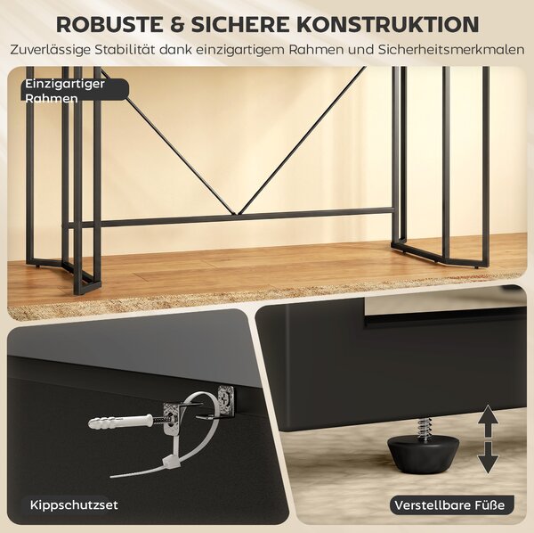 HOMCOM Piccola scrivania per computer con 2 cassetti, scrivania con ampia superficie di lavoro 120 x 60 x 77 cm Nero | Aosom Italy