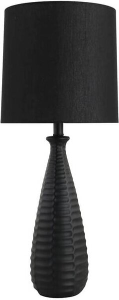 HOME DELUXE Grande lampada da tavolo con paralume in tessuto MELVA - Nero | Lampada da tavolo Lampada da scrivania Lampada da comodino