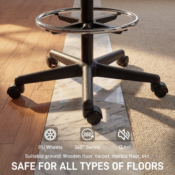 HOMCOM Sedia da ufficio ergonomica, poltrona da ufficio con poggiapiedi e braccioli, altezza regolabile, 59x58x103-123cm, nero | Aosom Italy