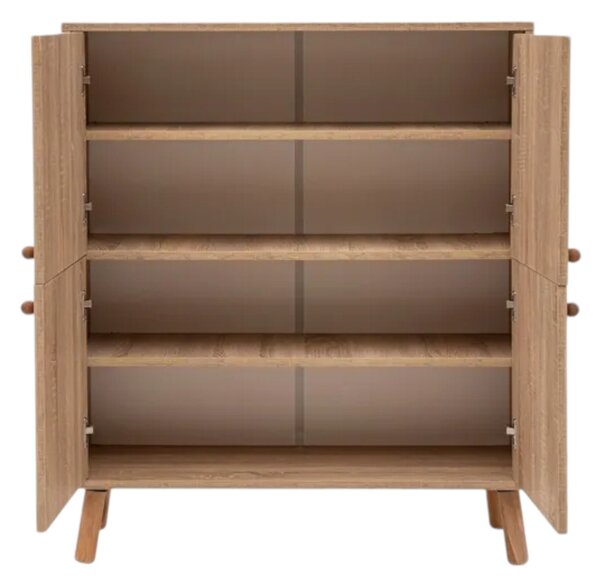 Credenza multicolore chic 95x36x111h cm 4 ante - Agyemang