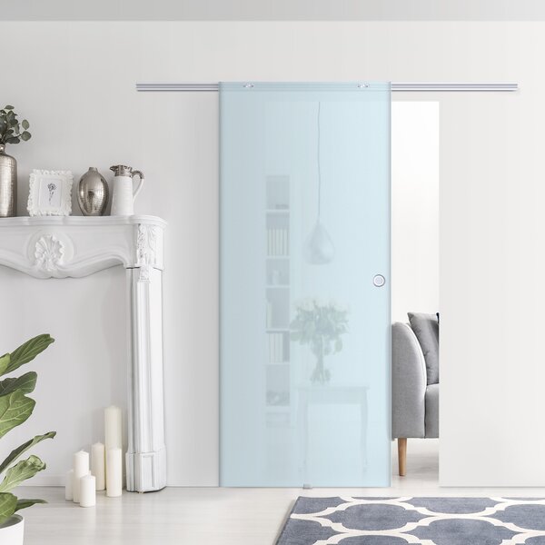 HOMCOM Porta trasparente Scorrevole con Binario B3 in Alluminio per Bagno Cucina Studio, 205x90x0,8cm, Trasparente satinato | Aosom Italy