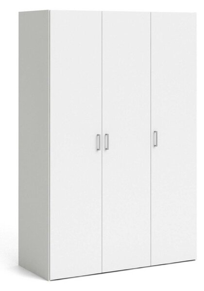 Guardaroba 3 Ante Bianco Appendiabiti 5 Ripiani 115x49 cm, Apertura Battente - Ruffano