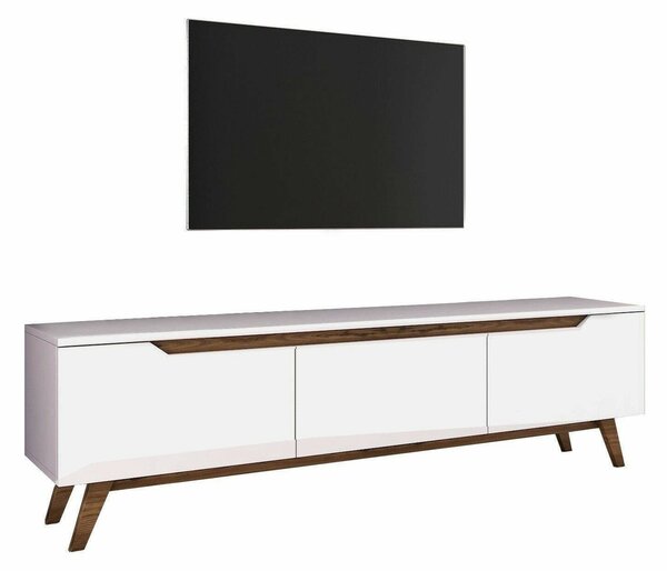 Porta TV bianco e noce 180x35x48h cm 3 ante - Apatite