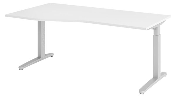 Scrivania bümö serie XB - Decorazione: bianco, struttura: argento, dimensioni: 180 x 100 cm