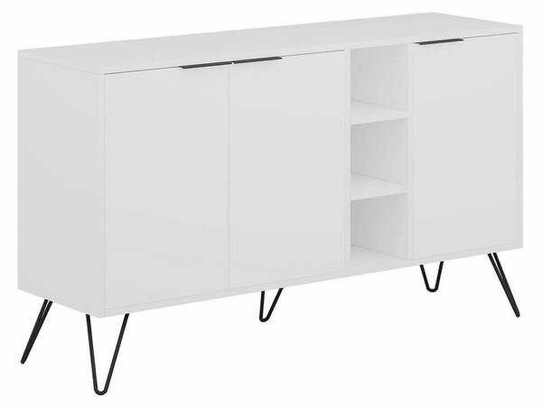 Credenza bianca 142x35x83h cm 3 ante - Alin
