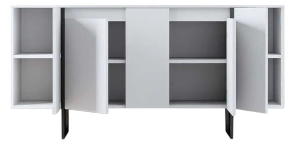 Credenza bianca e nera 160x35x80h cm 4 ante - Arta