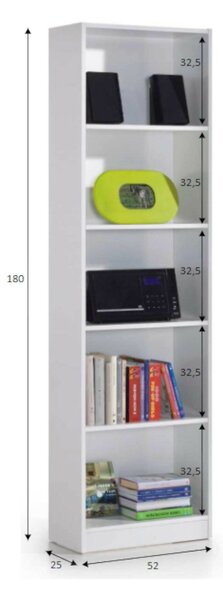 Libreria salvaspazio bianca 52x180h cm - Artico