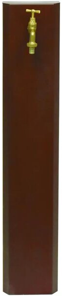 Fontana da Giardino Rettangolare da Muro con Rubinetto Dimensioni 18x6xh 100 cm con tubo rubinetto, flessibile e Gomito resistente al gelo Colore Corten