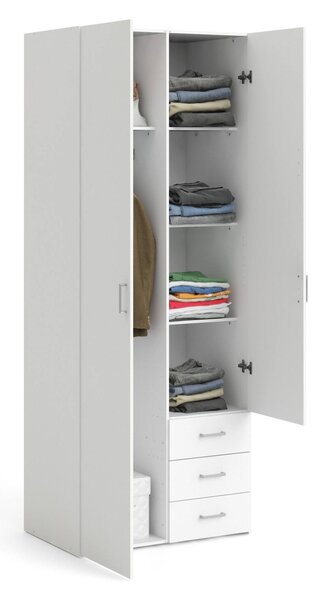Guardaroba 2 ante\ bianco con appendiabiti 77x200h cm - Apollina