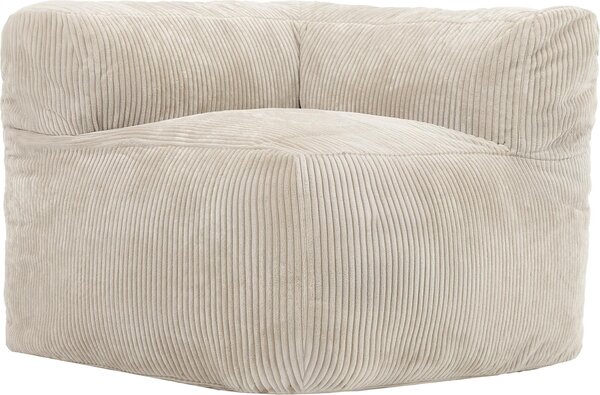 Icon Poltrona angolare Zen, divano modulare, beige, poltrona in morbida Pelliccia sintetica, poltrona angolare per adulti con imbottitura, divano da terra