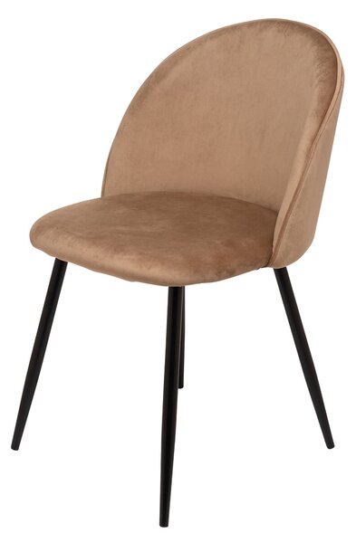 Set di 4 sedie imbottite eleganti in velluto beige - Achito
