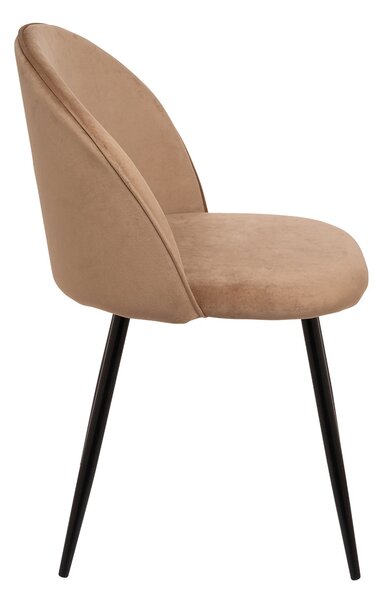 Set di 4 sedie imbottite eleganti in velluto beige - Achito