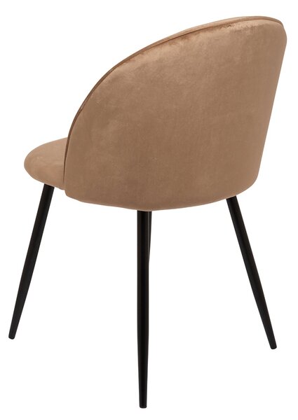 Set di 4 sedie imbottite eleganti in velluto beige - Achito