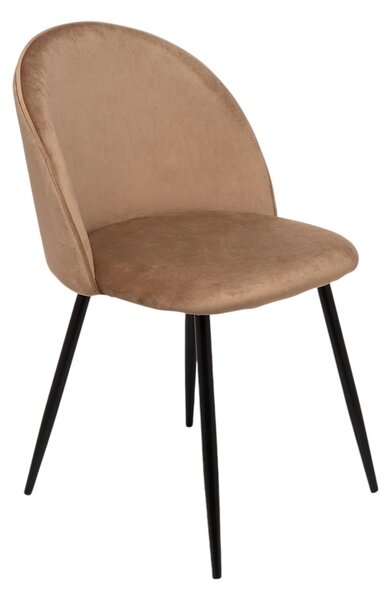 Set di 4 sedie imbottite eleganti in velluto beige - Achito