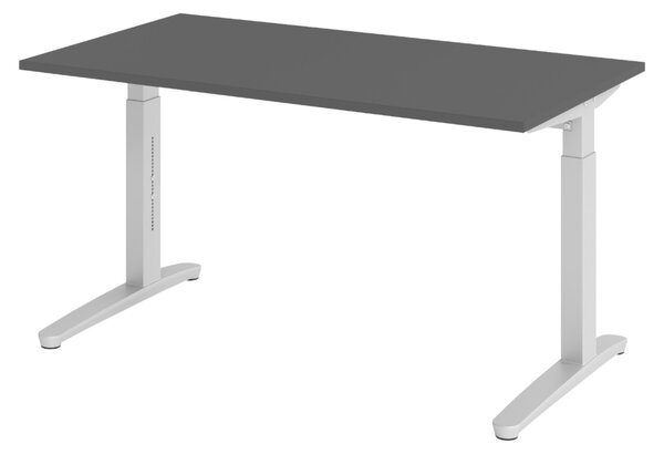 Scrivania bümö Serie XB - Struttura: argento, finitura: grafite, dimensioni: 140 x 80 cm