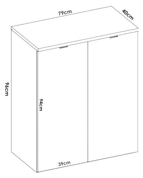 Armadio legno e bianco lucido ante battenti 79x96h cm - Alicha