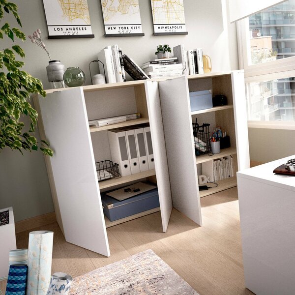 Armadio legno e bianco lucido ante battenti 79x96h cm - Alicha
