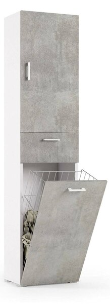 Armadio cemento e bianco con cassetto 45x195h cm - Aryanne