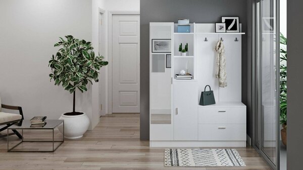 Mobile ingresso appendiabiti bianco 140x181h cm - Anumali