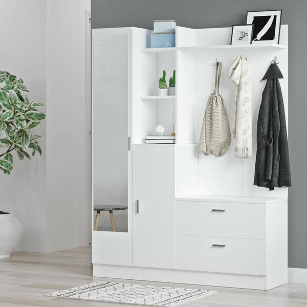 Mobile ingresso appendiabiti bianco 140x181h cm - Anumali