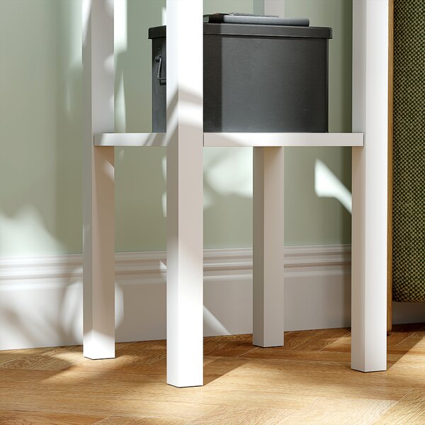 HOMCOM Set di 2 tavolini d'appoggio Comodino stile sofisticato con cassetto, ripiano inferiore, 30 x 30 x 75 cm, bianco | Aosom Italy